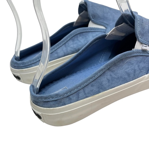 LAM Blue Canvas White Wall Loafers Slip On Mules Flats Casual Shoes sz 7.5 - Picture 5 of 16